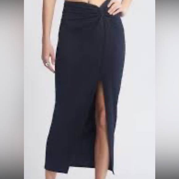 Open Edit Twist Front Knot-Front Midi Skirt Stylish Classy NWT #66 30% off w ♥️ - Picture 2 of 9